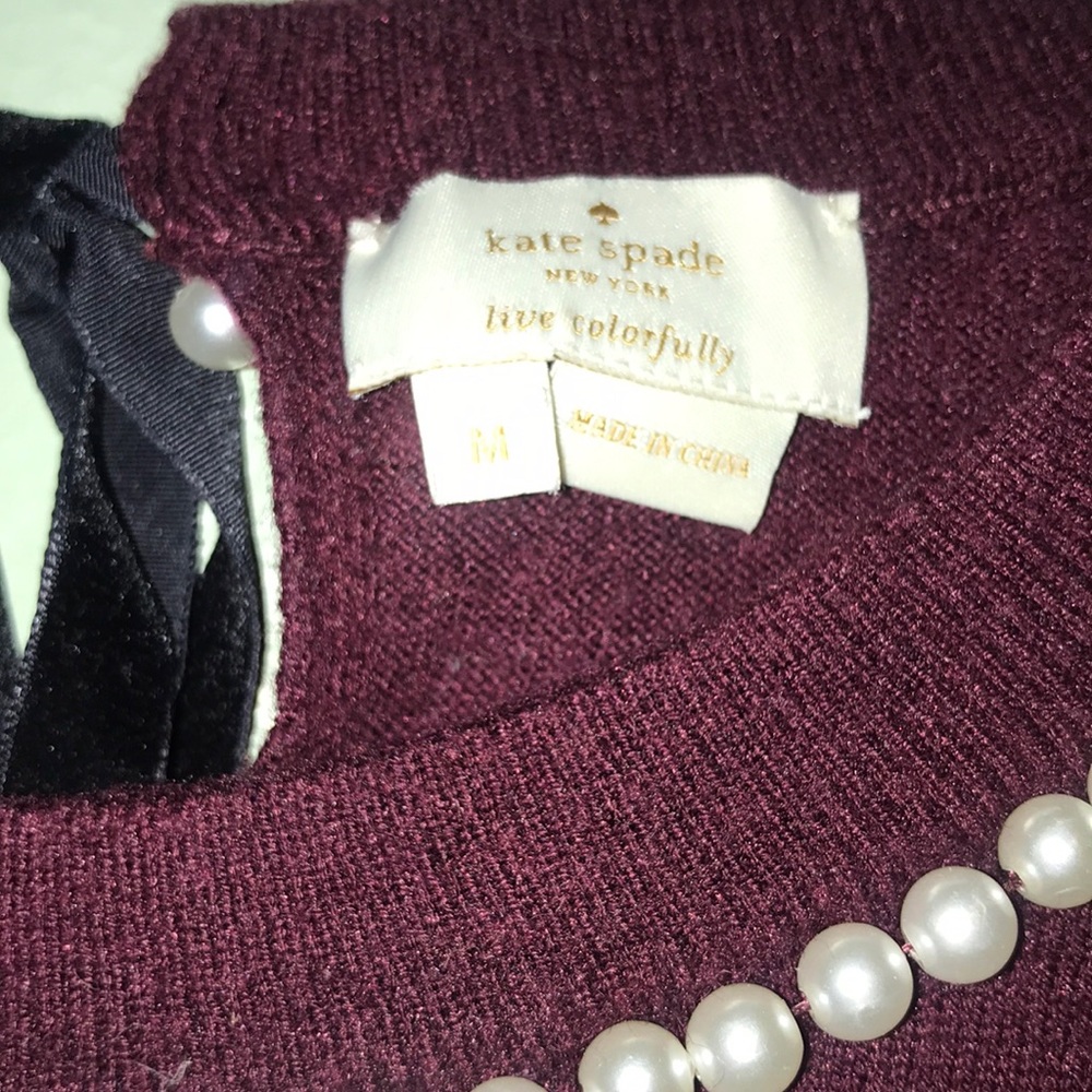 COPY - Kate spade pearl sweater (burgundy) - Picture 2 of 3
